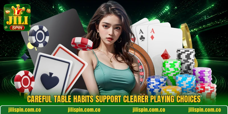 Careful table habits support clearer playing choices