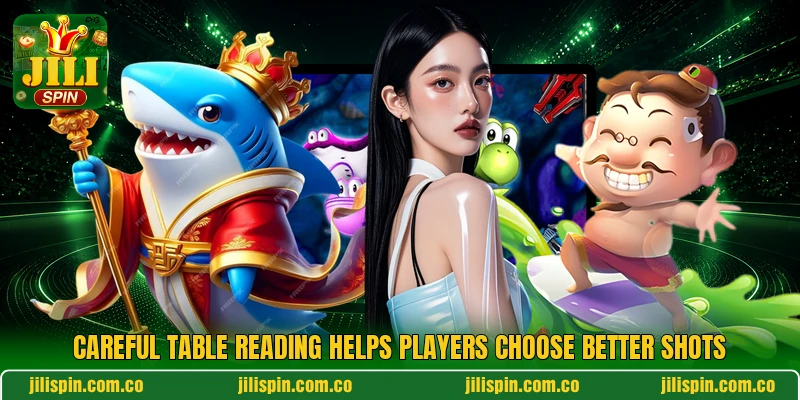 Careful table reading helps players choose better shots