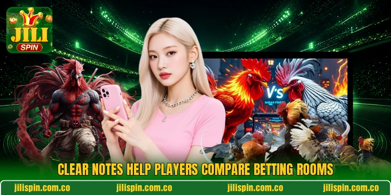 Clear notes help players compare betting rooms
