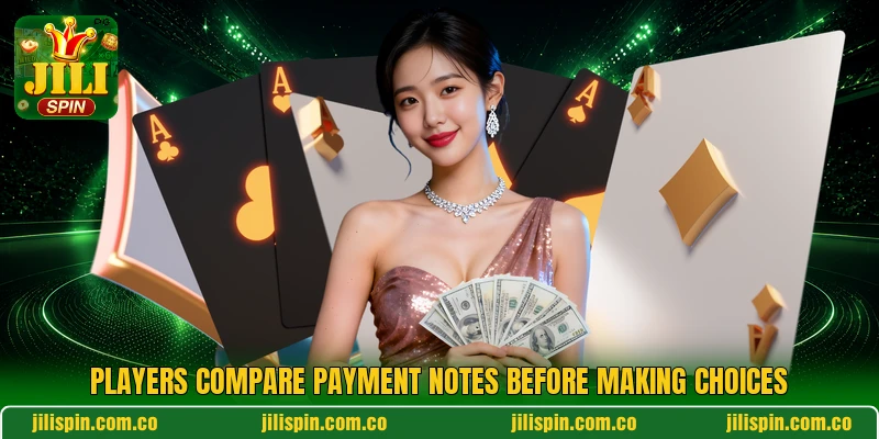 Players compare payment notes before making choices Players compare payment notes before making choices