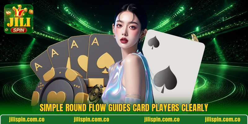 Simple round flow guides card players clearly Simple round flow guides card players clearly