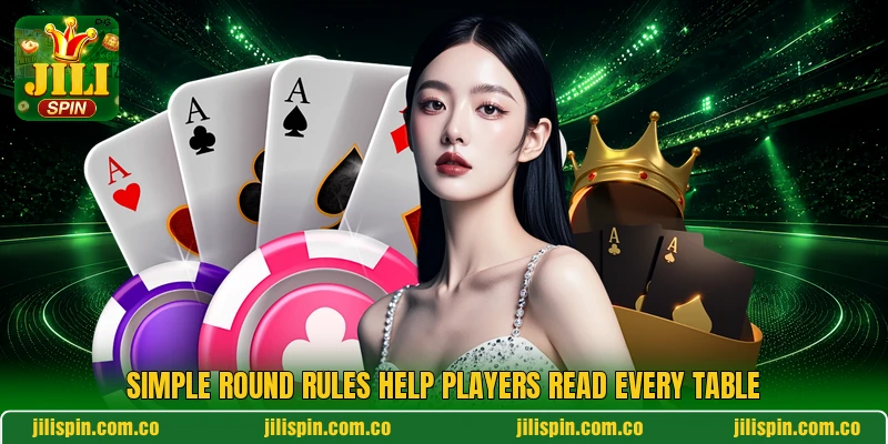 Simple round rules help players read every table Simple round rules help players read every table